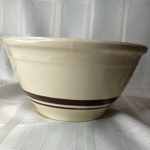 Vintage McCoy Oven Ware Large Mixing Bowl Brown Stripes/Bands 10" EXCELLENT!